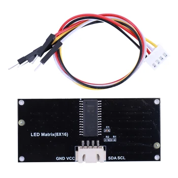 8x16 Матрични led дисплейный модул за I2C Комуникация серийни матрични led дисплейный модул 3,3-5V с 4-пинов тел