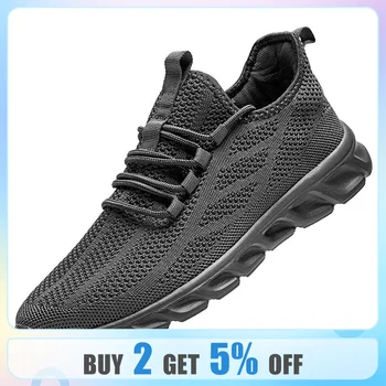 Мъжки маратонки, дишащи обувки, удобно easy ежедневни обувки черен на цвят, мъжки спортни обувки за ходене Тенис Masculino