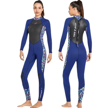 Неопреновый водолазный костюм за жени, неопрен 3 мм, костюми за гмуркане, подводен риболов, сърф, топло трико, плюс размер