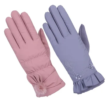 Дамски топли зимни ръкавици, нескользящие топли улични ръкавици, защитни ръкавици за шофиране и колоезденето