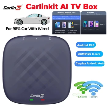 Android 13 CarPlay Ai Box Plus Безжична Android Auto и за Apple CarPlay AI Smart TV Box За OEM Кабелна CarPlay QCM6125 8-ядрен