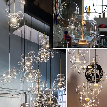 Италиански Дизайн на Bubbles Полилеи LED Окачен Лампа Подвесное Осветление Стъкло за Хола, Детска Стая, Спалня Хотел Окачване