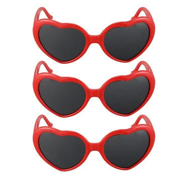 3X сладък Модни слънчеви очила в ретро стил във формата на сърце в стил Лолита
