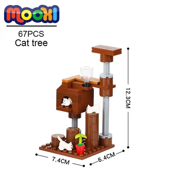Серия MOC0044 City Cat Катерене рамка, Модел, животно, Гледка към улицата, Строителни блокове, Забавни Играчки за деца, Творчески подарък за деца