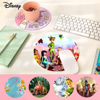 Подложка за мишка Disney Tinkerbell, нескользящий кръгла подложка за голям рекламен масата, студентски подложка за мишка, подложка за компютърни игри, подложка за мишка за КОМПЮТЪР