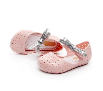 2023 Летни Нови Розови обувки с бантиком под формата на рибено устата За момчета и момичета, Желеобразные сандали с изрези