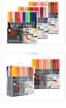 Комплект Дръжки за Colorization Sakura Koi Разнообразни, Jogo De Pincel Brush Pen Com 6,12,24,48 С Сердечниками Koi - Сакура, Здрав Връх, Стоки за Бродерия