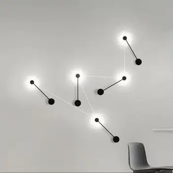 Стенен лампа в минималистичен стил, мощност 5 W 10 W, модерен led монтиран на стената лампа за дневна, Скандинавските творчески осветителни тела за преминаване, Черен, бял