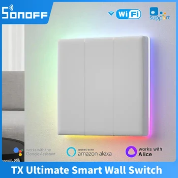 SONOFF TX Ultimate WiFi Smart Touch Стенен прекъсвач Умен дом за Безжично приложение eWeLink / Гласово дистанционно управление чрез Алекса Google Home