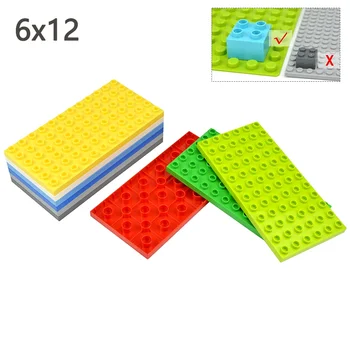 Duploes Строителни Блокове с Голям размер 6x12 Точки Анкерни Плочи В събирането на Тухли с Големи Частици 6*12 Плочи Класическа Играчка Duop Brick