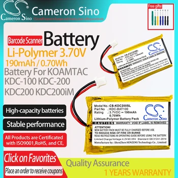 Преносимото батерия CS за KOAMTAC KDC-100, KDC-200 02-980-8680, KDC-BAT100 190 ма/0,70 Wh