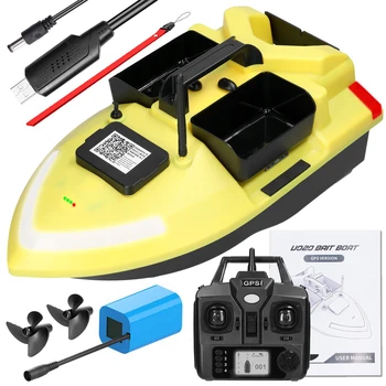 Риболовна лодка-стръв с GPS система и контейнери за ночников, автоматична лодка-стръв с тегло 2 кг, с дистанционно управление, на 500 м за риболов