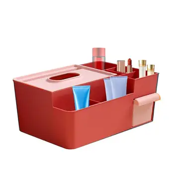 Титуляр кутии за салфетки С правоъгълна капак за съхранение, Мултифункционален Държач кутии за салфетки, Простор за салфетки, Диспенсер за
